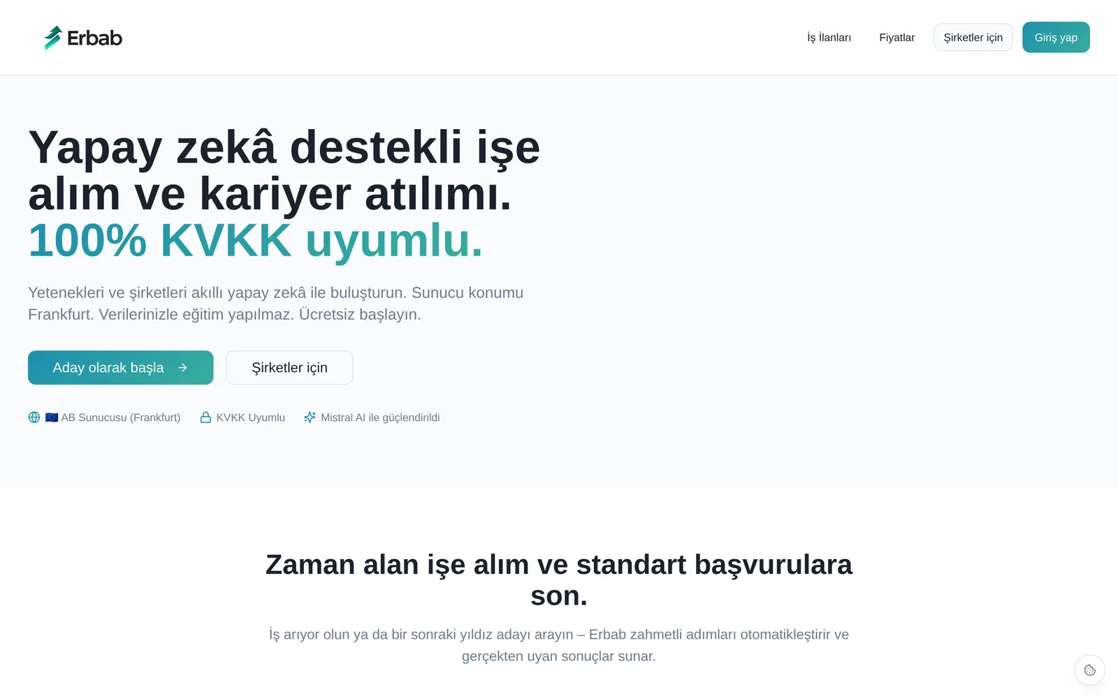Erbab — ana sayfa ekran görüntüsü