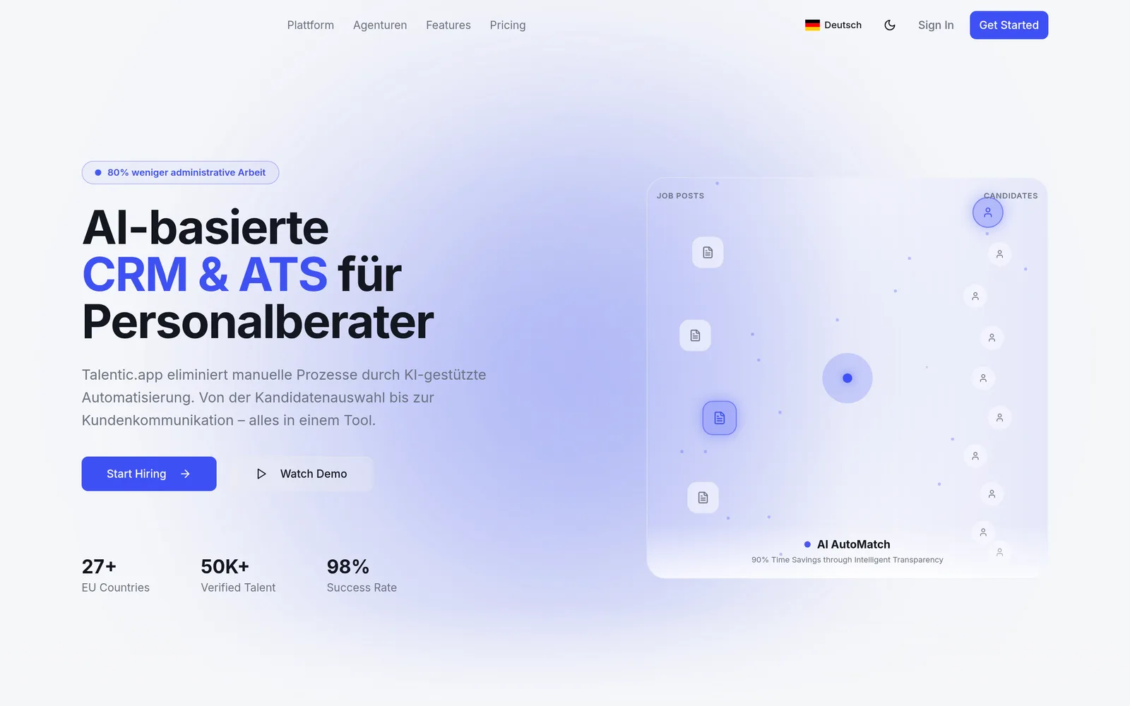 TalenticApp — ana sayfa ekran görüntüsü